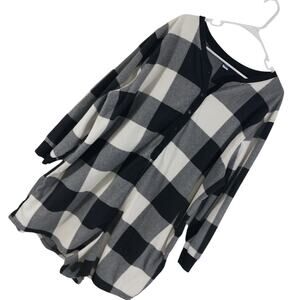 NWOT! OLD NAVY! BOLD BLACK & WHITE BUFFALO PLAID OVERSIZED ROMPER, ONESIE! SZ 3X